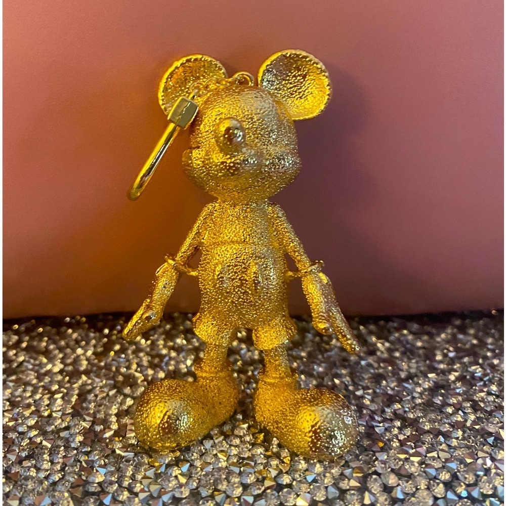 Disney BAUBLEBAR X Mickey Mouse Gold Tone Key Chain / Bag Charm - Picture 2 of 5